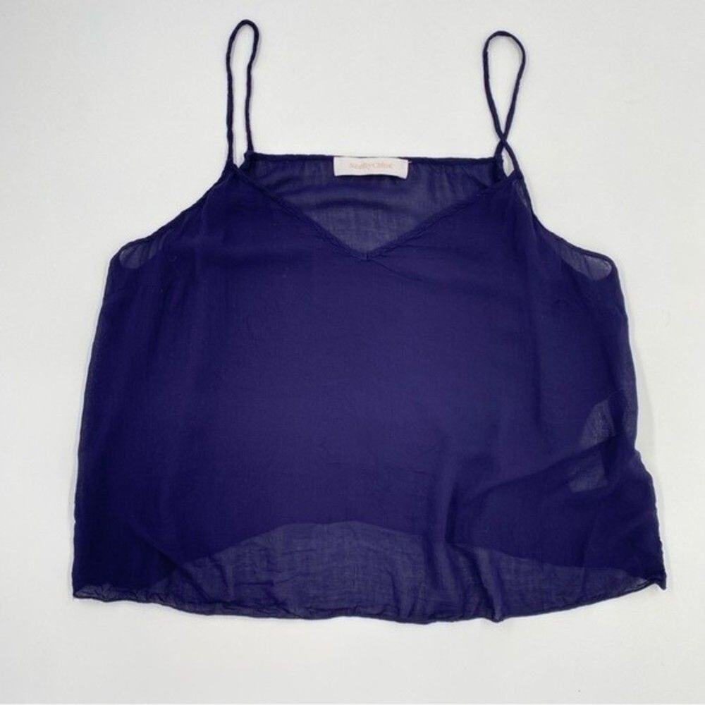See By Chloe Midnight Blue Sheer Camisole Tank Designer Luxury - Picture 6 of 8
